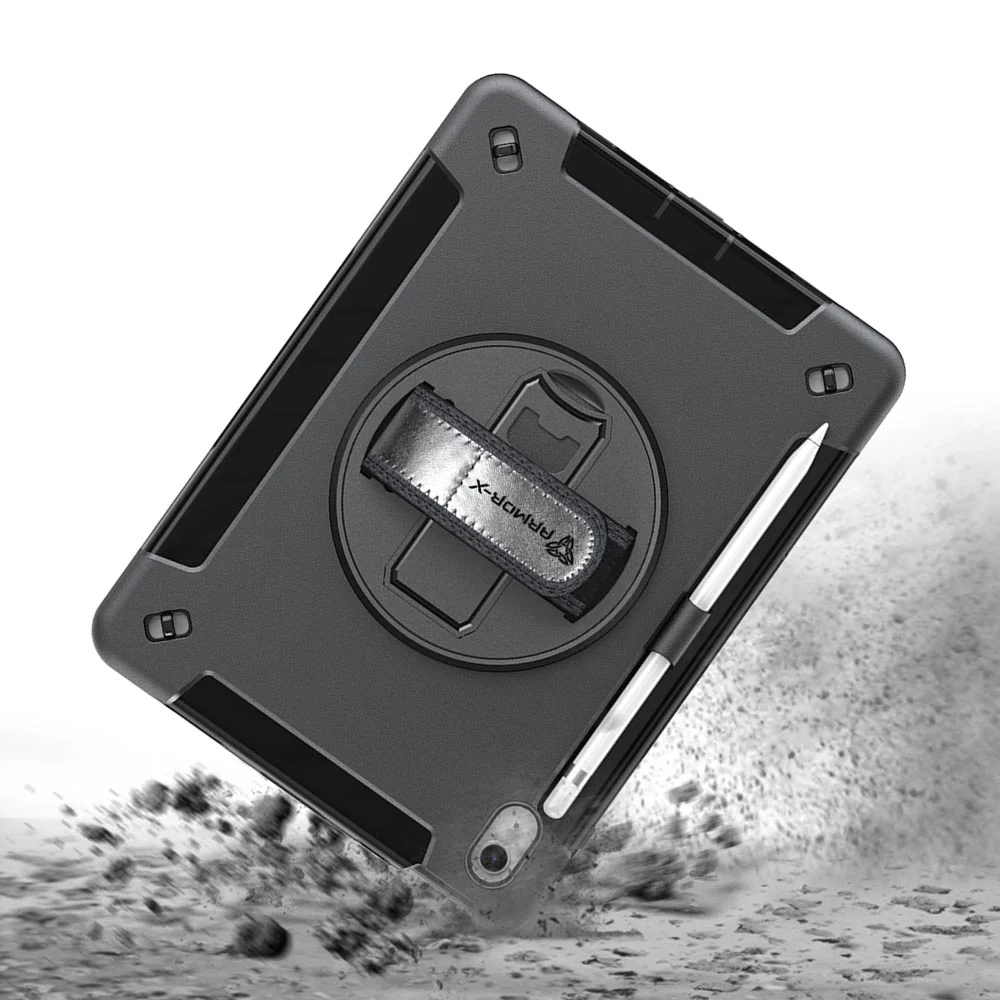 RIN-iPad-N5 | iPad 10.9 (10th Gen.) | Rainproof military grade rugged case with hand strap and kick-stand - Image 8