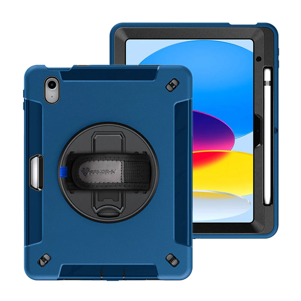 RIN-iPad-N5P | iPad 11-Inch (11th Gen / A16) | Rainproof military grade rugged case with hand strap and kick-stand & Built in pen holder - Image 15