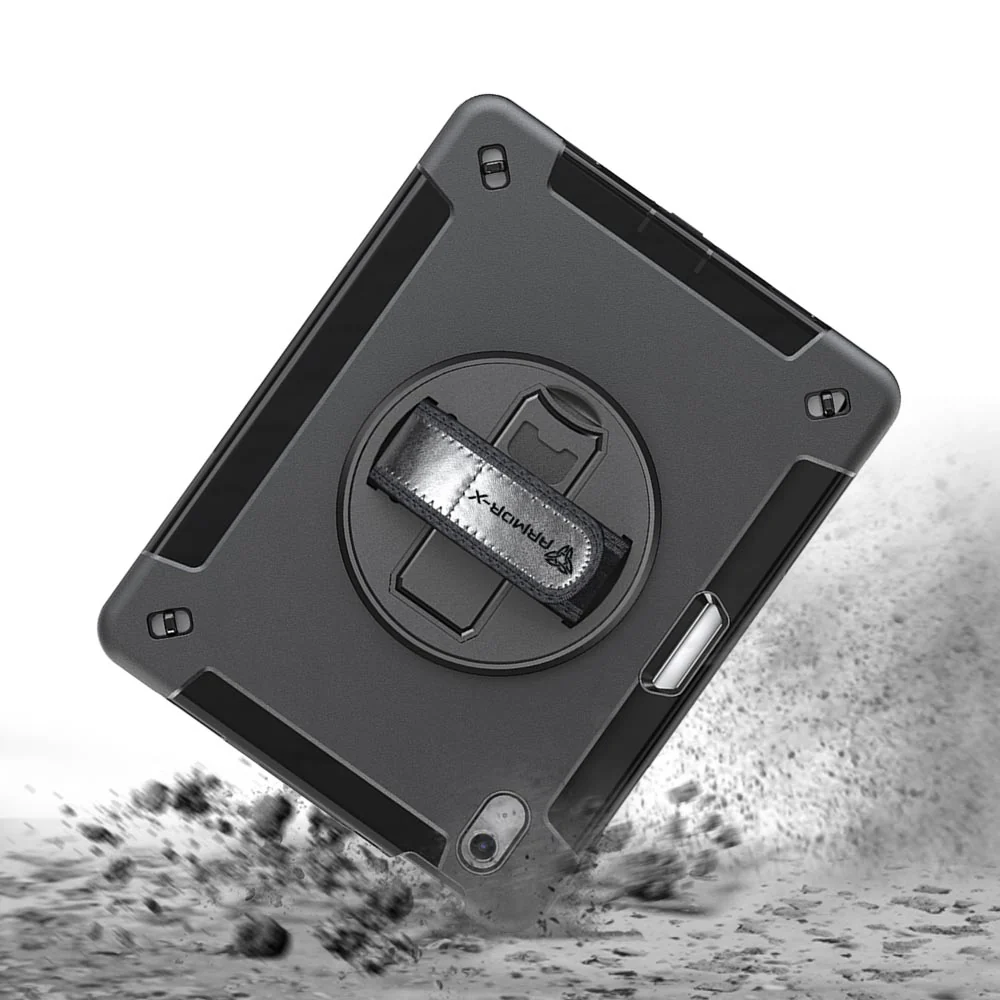 RIN-iPad-N5P | iPad 11-Inch (11th Gen / A16) | Rainproof military grade rugged case with hand strap and kick-stand & Built in pen holder - Image 8