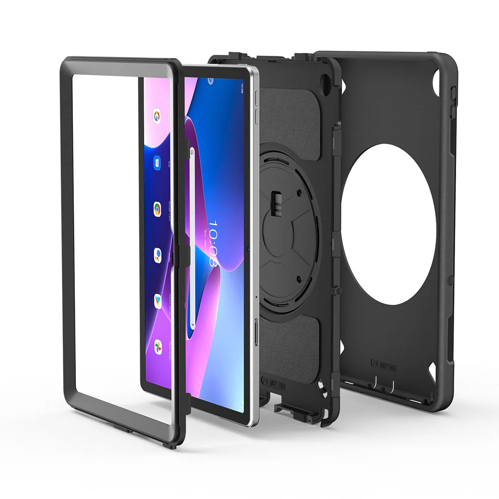 RIN-LN-M10P3 | Lenovo Tab M10 Plus ( Gen3 ) TB125 / TB128 | Rainproof military grade rugged case with hand strap and kick-stand - Image 11