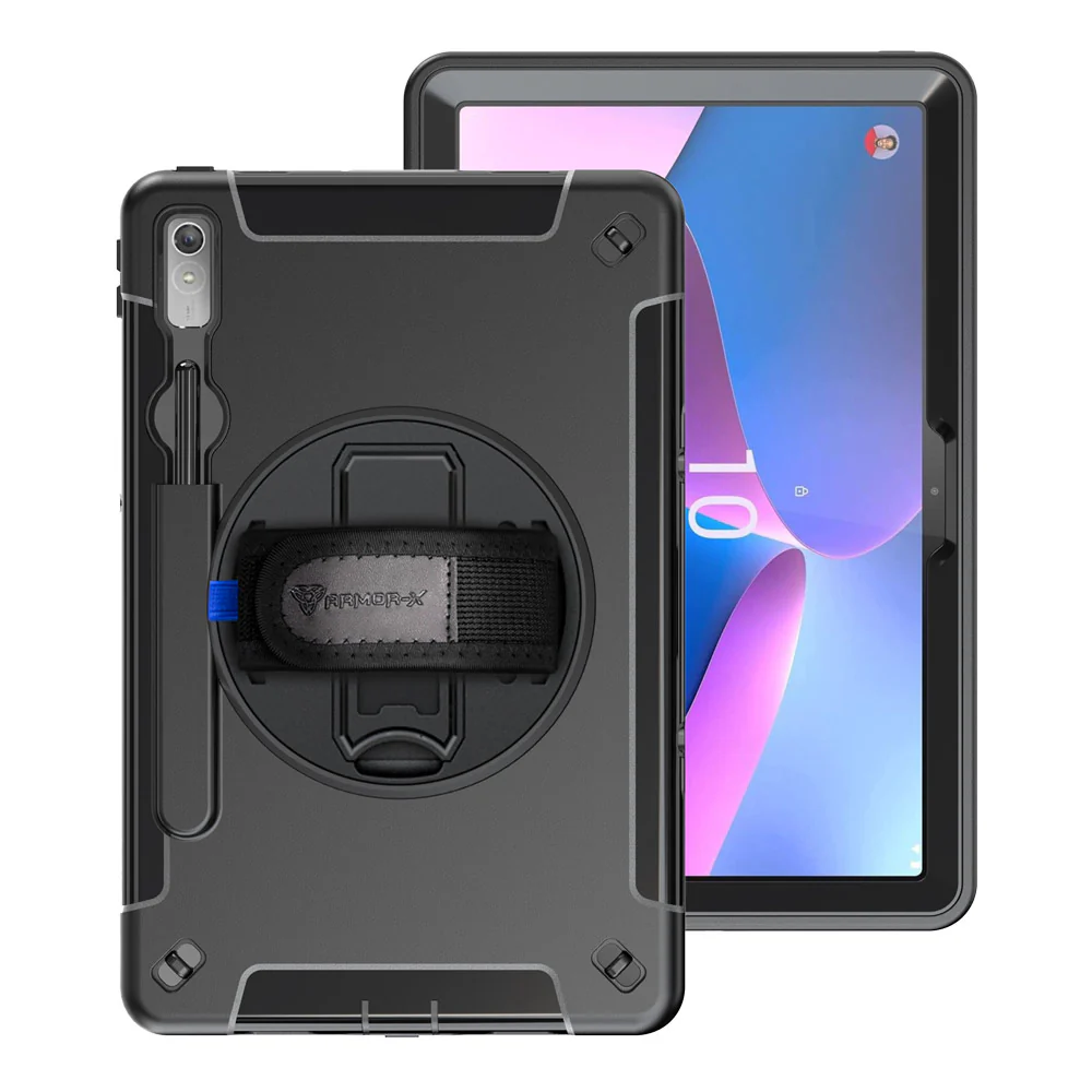 RIN-LN-P11PR2 | Lenovo Tab P11 Pro Gen 2 TB132FU | Rainproof military grade rugged case with hand strap and kick-stand
