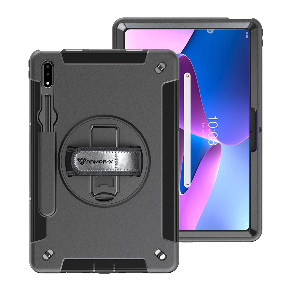 RIN-LN-P12PRO | Lenovo Tab P12 Pro TB-Q706F | Rainproof military grade rugged case with hand strap and kick-stand - Image 10