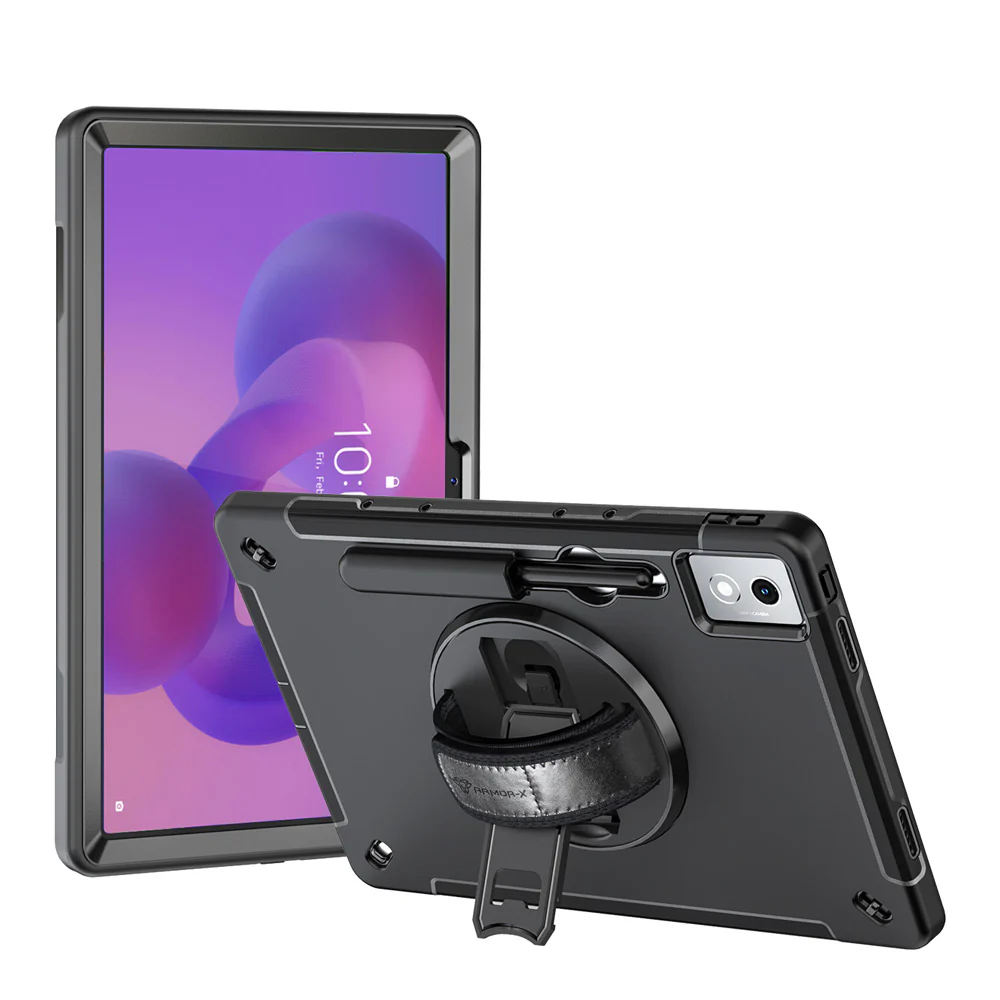 RIN-LN-TB373 | Lenovo Idea Tab Pro TB373 | Rainproof military grade rugged case with hand strap and kick-stand - Image 11