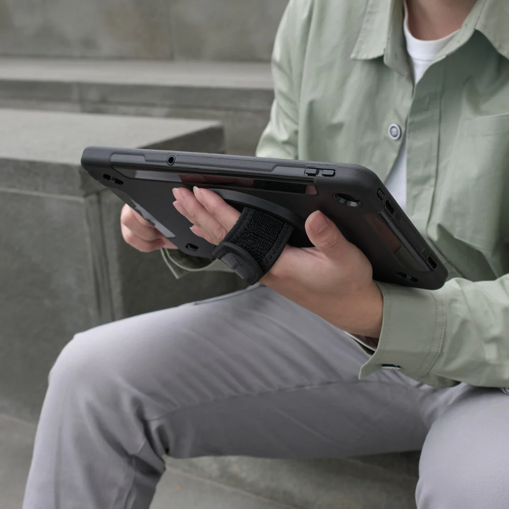 RIN-LN-P12PRO | Lenovo Tab P12 Pro TB-Q706F | Rainproof military grade rugged case with hand strap and kick-stand - Image 3