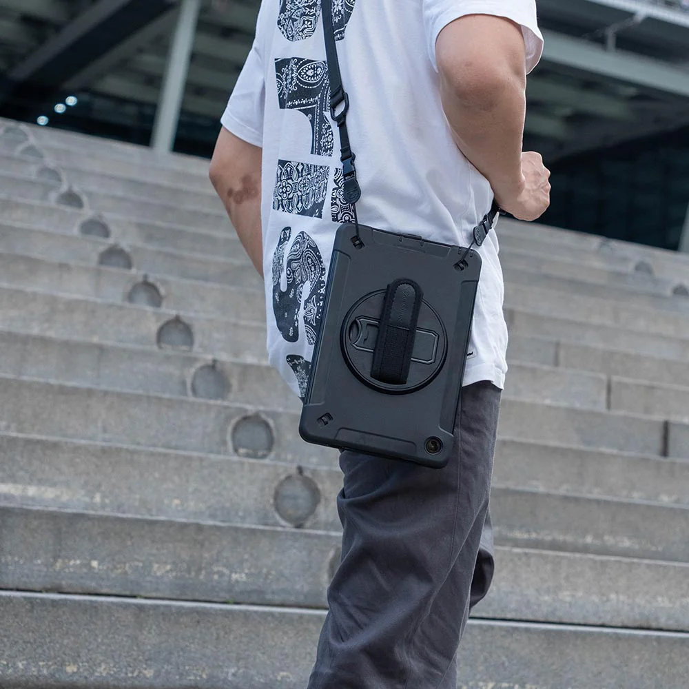 RIN-SS-S7P | Samsung Galaxy Tab S7 Plus S7+ SM-T970 / T975 / T976B | Rainproof military grade rugged case with hand strap and kick-stand - Image 4