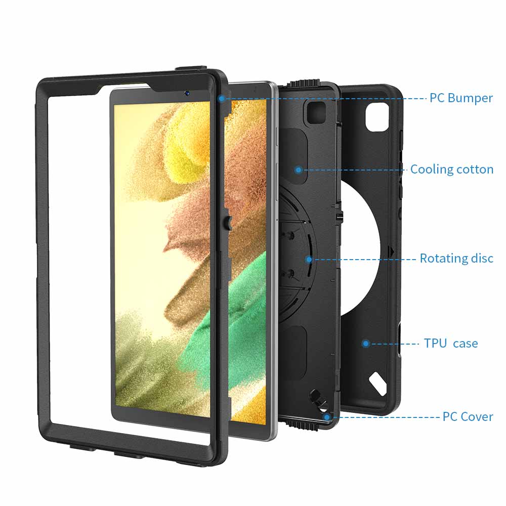 RIN-SS-T225 | Samsung Galaxy Tab A7 Lite SM-T225 / SM-T220 / SM-T225N / SM-T227U | Rainproof military grade rugged case with hand strap and kick-stand - Image 10