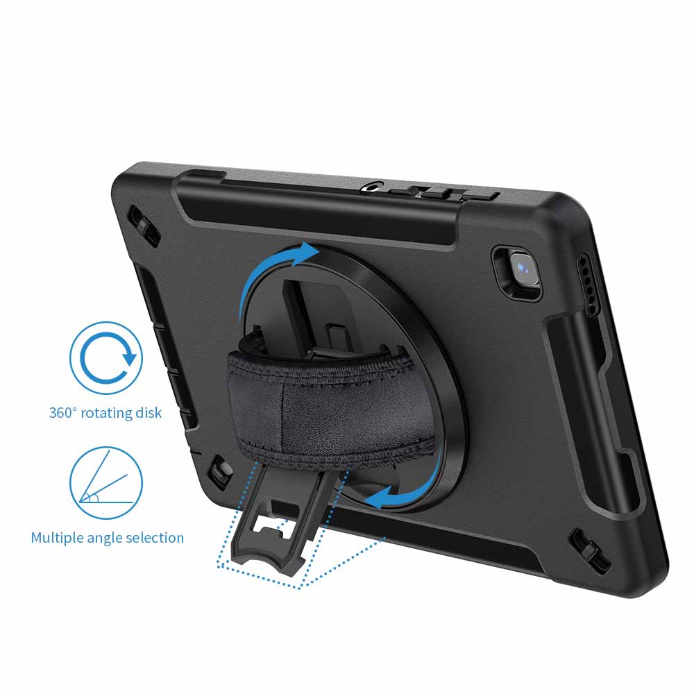RIN-SS-T225 | Samsung Galaxy Tab A7 Lite SM-T225 / SM-T220 / SM-T225N / SM-T227U | Rainproof military grade rugged case with hand strap and kick-stand - Image 11