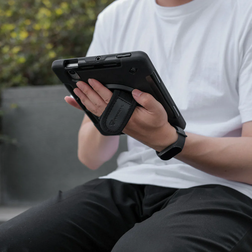 RIN-SS-T225 | Samsung Galaxy Tab A7 Lite SM-T225 / SM-T220 / SM-T225N / SM-T227U | Rainproof military grade rugged case with hand strap and kick-stand - Image 4