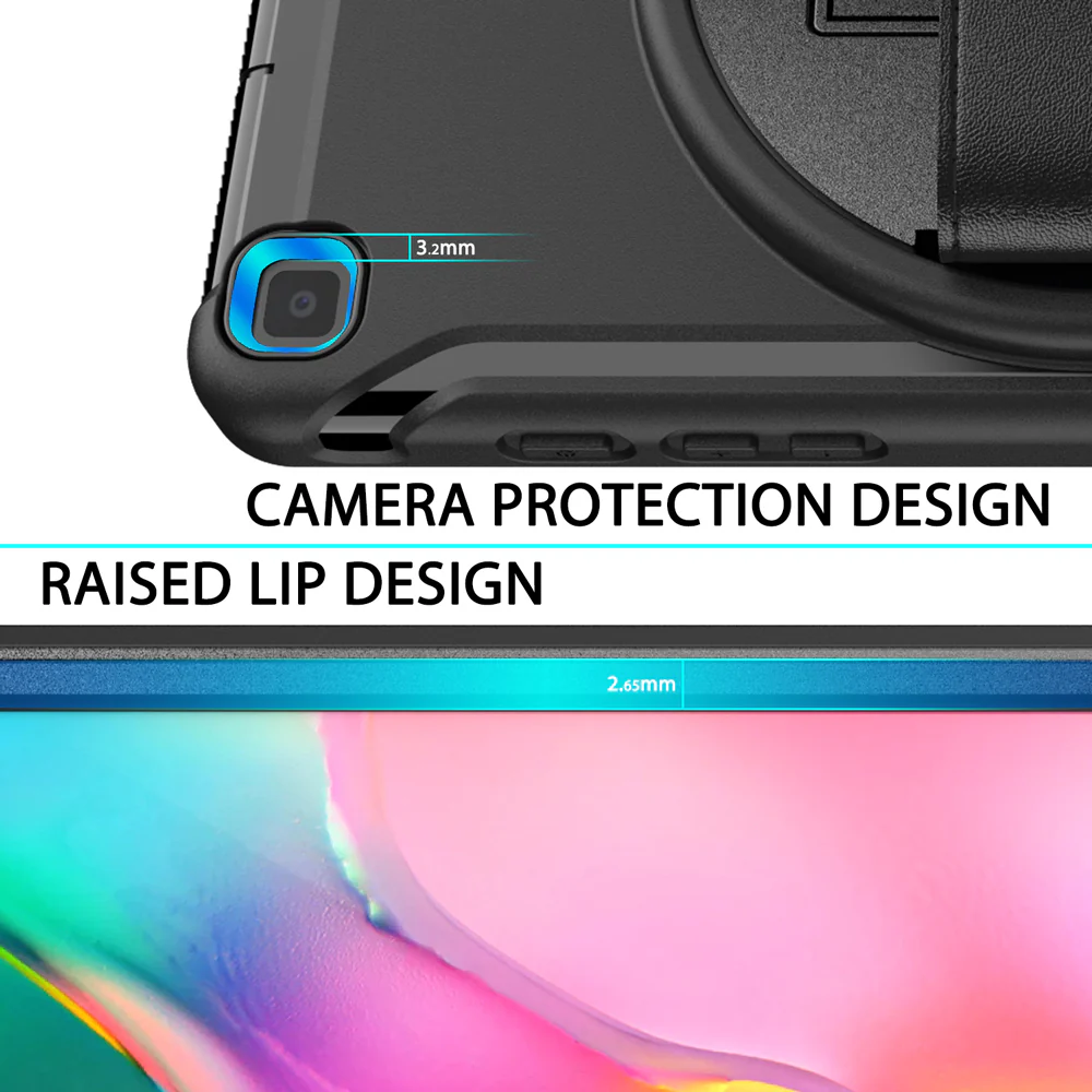 RIN-SS-T290 | Samsung Galaxy Tab A 8.0 (2019) T290 T295 | Rainproof military grade rugged case with hand strap and kick-stand - Image 10