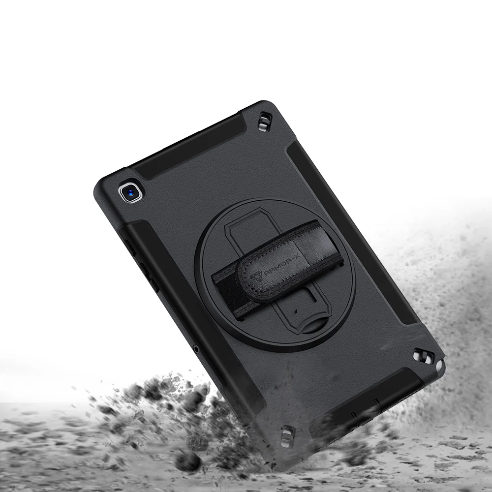 RIN-SS-T500 | Samsung Galaxy Tab A7 10.4 SM-T500 T505 T507 (2020) / A7 10.4 SM-T509 (2022) | Rainproof military grade rugged case with hand strap and kick-stand - Image 12