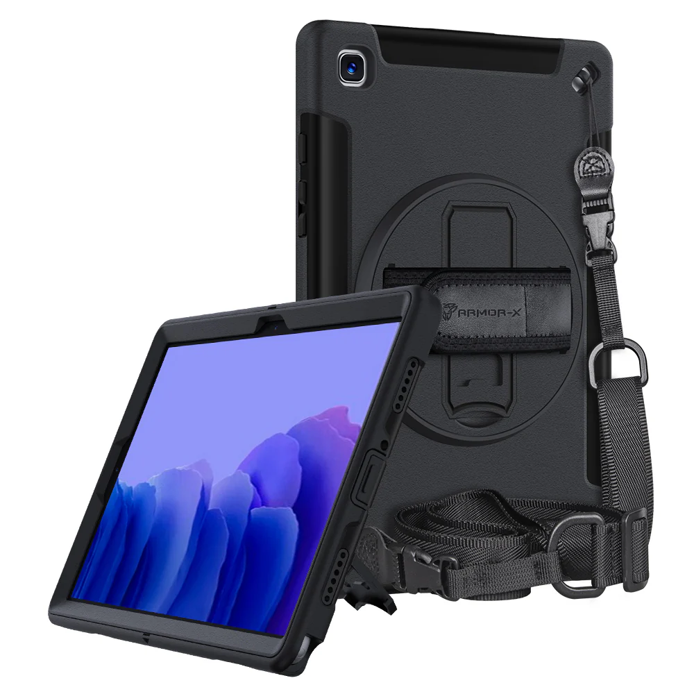 RIN-SS-T500 | Samsung Galaxy Tab A7 10.4 SM-T500 T505 T507 (2020) / A7 10.4 SM-T509 (2022) | Rainproof military grade rugged case with hand strap and kick-stand - Image 8