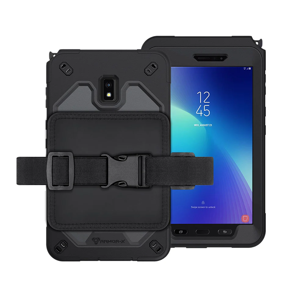 RKB-SS-T570 | Samsung Galaxy Tab Active 3 T570 T575 T577 | Rainproof Rugged Case | Pilot Kneeboard & Clipboard with leg strap