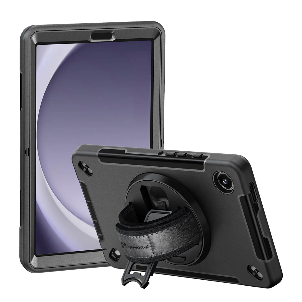 RIN-SS-X110 | Samsung Galaxy Tab A9 ( 8.7" ) SM-X110 / SM-X115 | Rainproof military grade rugged case with hand strap and kick-stand - Image 11