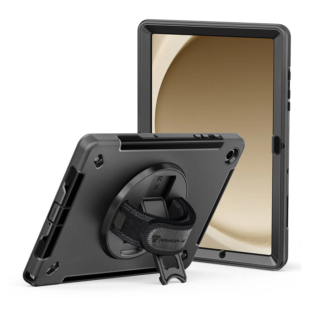 RIN-SS-X210 | Samsung Galaxy Tab A9+ A9 Plus ( 11" ) SM-X210 / SM-X215 / SM-X216 | Rainproof military grade rugged case with hand strap and kick-stand - Image 11