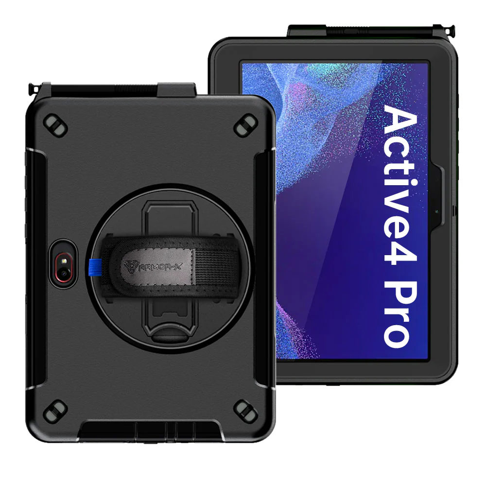 RIN-SS-X350 | Samsung Galaxy Tab Active5 Pro (10.1-inch) SM-X350 SM-X356 SM-X358 / Active4 Pro / Active Pro | Rainproof military grade rugged case with hand strap and kick-stand - Image 12