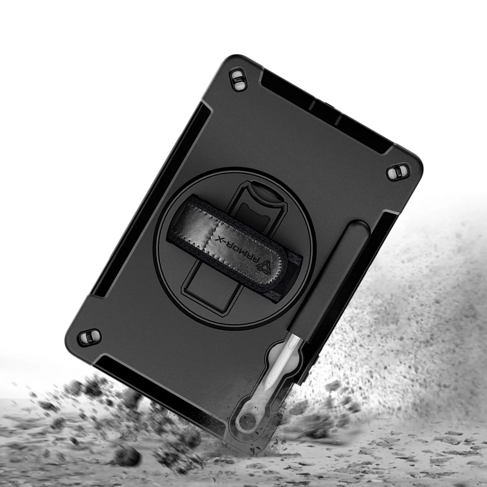 RIN-SS-X510 | Samsung Galaxy Tab S10 FE SM-X520 X526 X528 / S10 Lite SM-X400 X406 | Rainproof military grade rugged case with hand strap and kick-stand - Image 9
