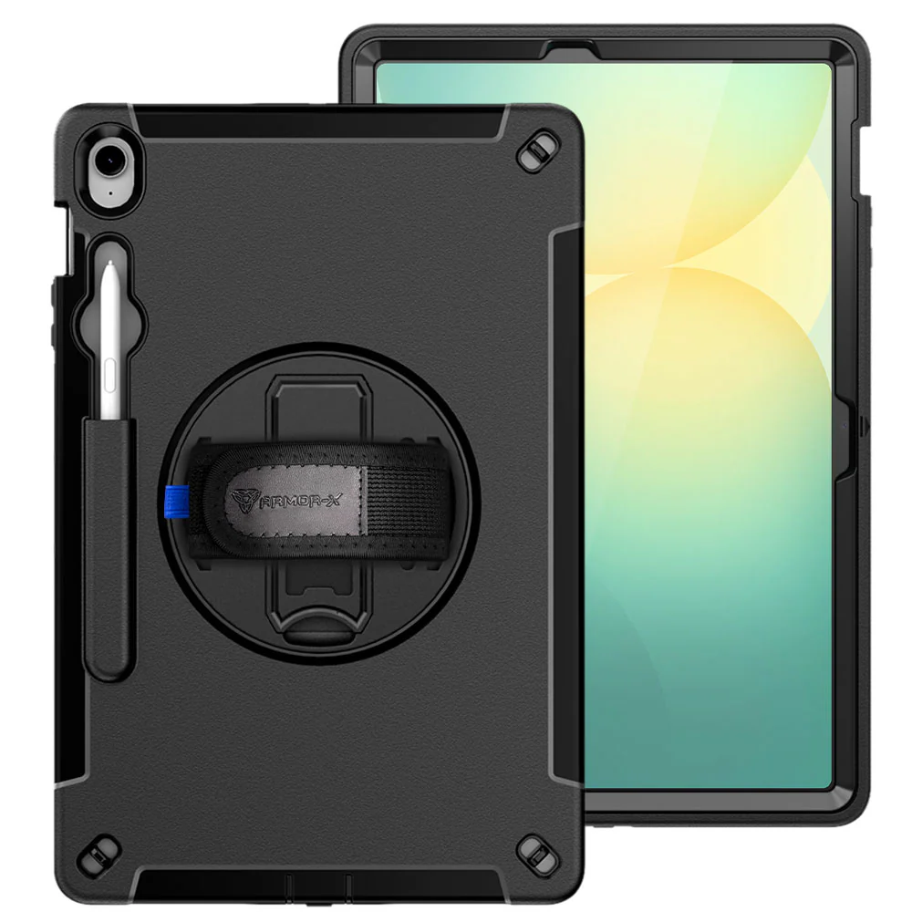 RIN-SS-X620 | Samsung Galaxy Tab S10 FE+ S10 FE Plus SM-X620 X626 X628 | Rainproof military grade rugged case with hand strap and kick-stand - Image 10