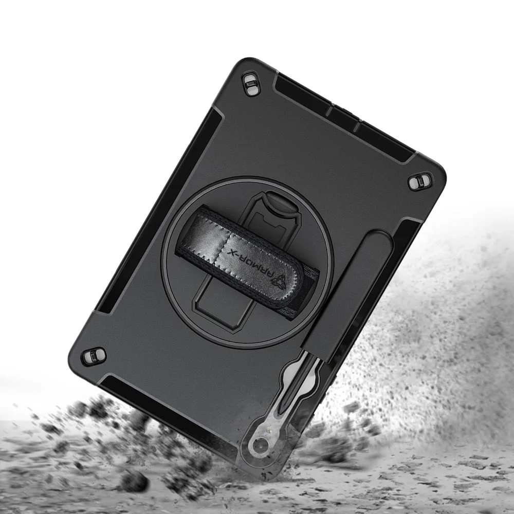 RIN-SS-X710 | Samsung Galaxy Tab S9 SM-X710 / X716 / X718 | Rainproof military grade rugged case with hand strap and kick-stand - Image 8