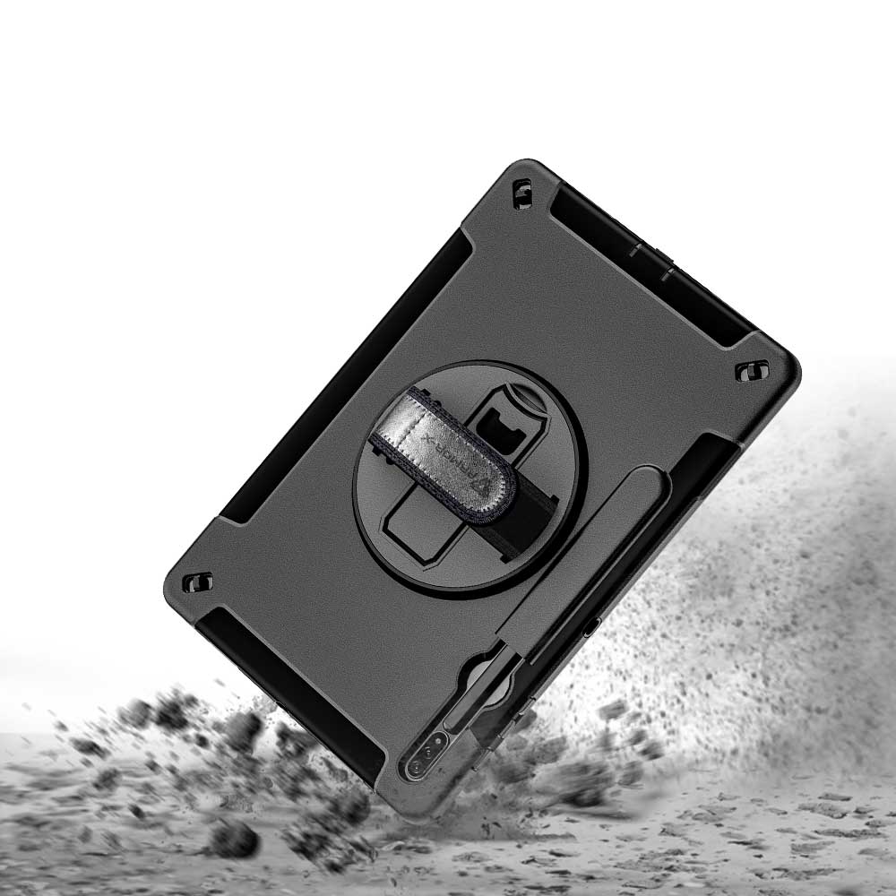 RIN-SS-X800 | Samsung Galaxy Tab S8+ S8 Plus SM-X800 / X806 & S7+ / S7 FE | Rainproof military grade rugged case with hand strap and kick-stand - Image 10