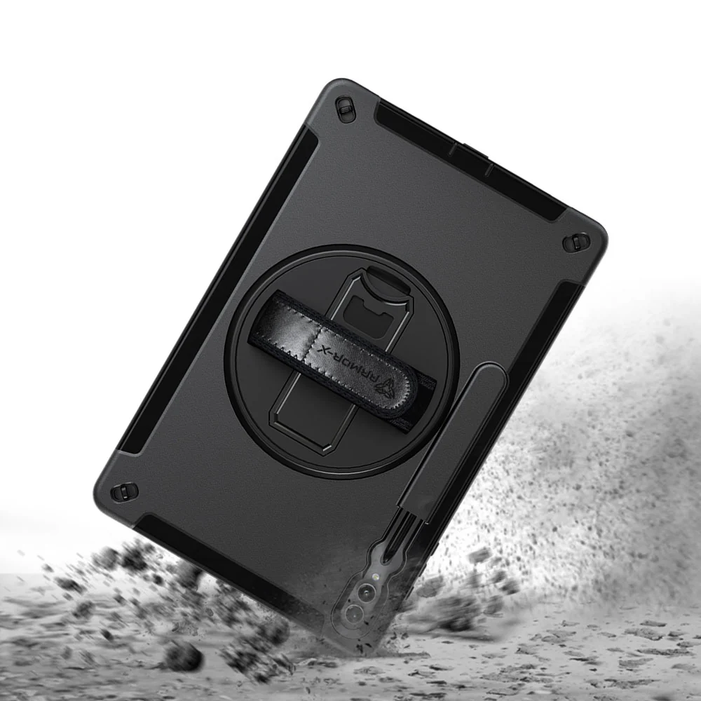 RIN-SS-X910 | Samsung Galaxy Tab S10 Ultra SM-X920 / X926B | Rainproof military grade rugged case with hand strap and kick-stand - Image 8