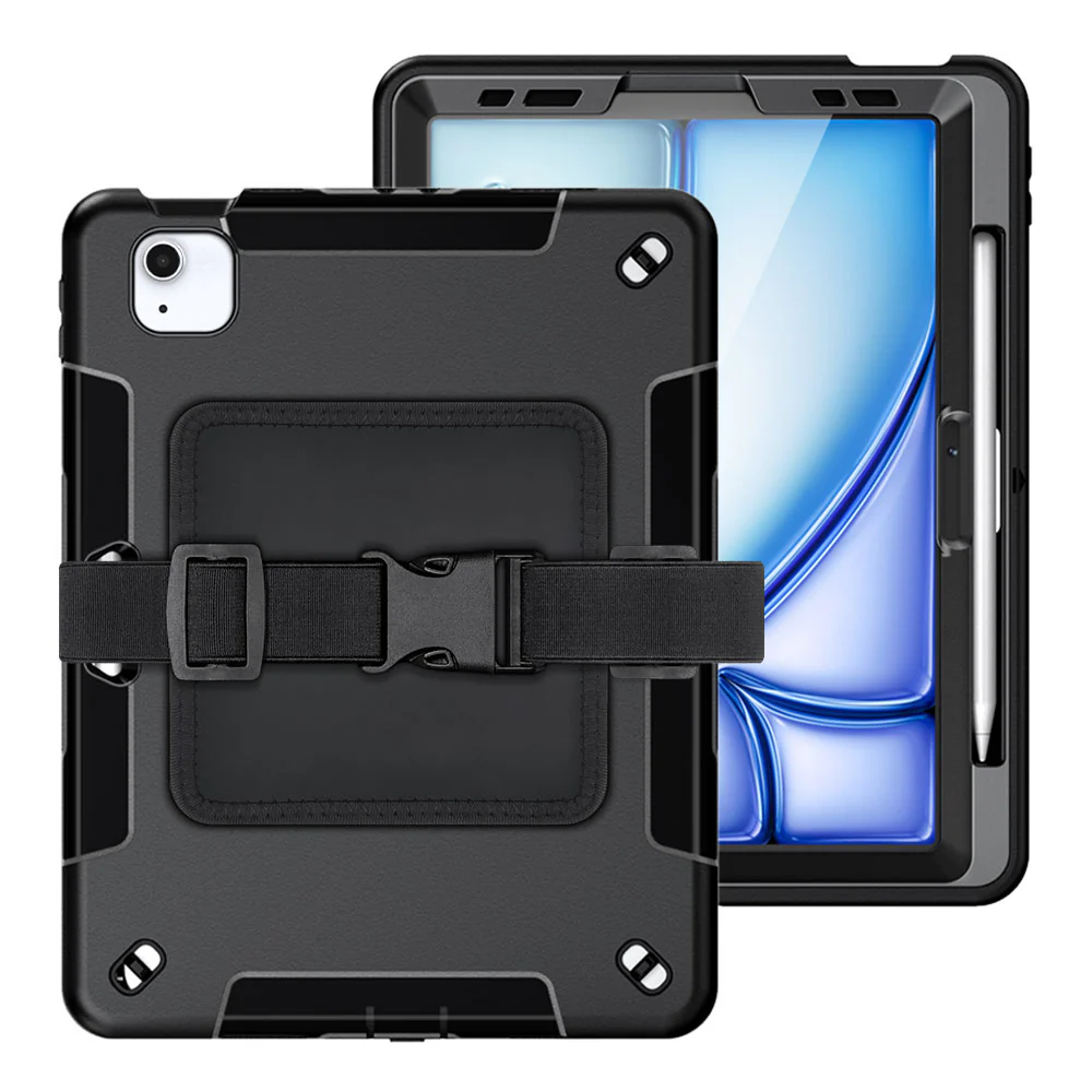 RKB-iPad-A5 | iPad Air 11 (M2) / (M3) / (M4) | Rainproof Rugged Case | Pilot Kneeboard & Clipboard with leg strap