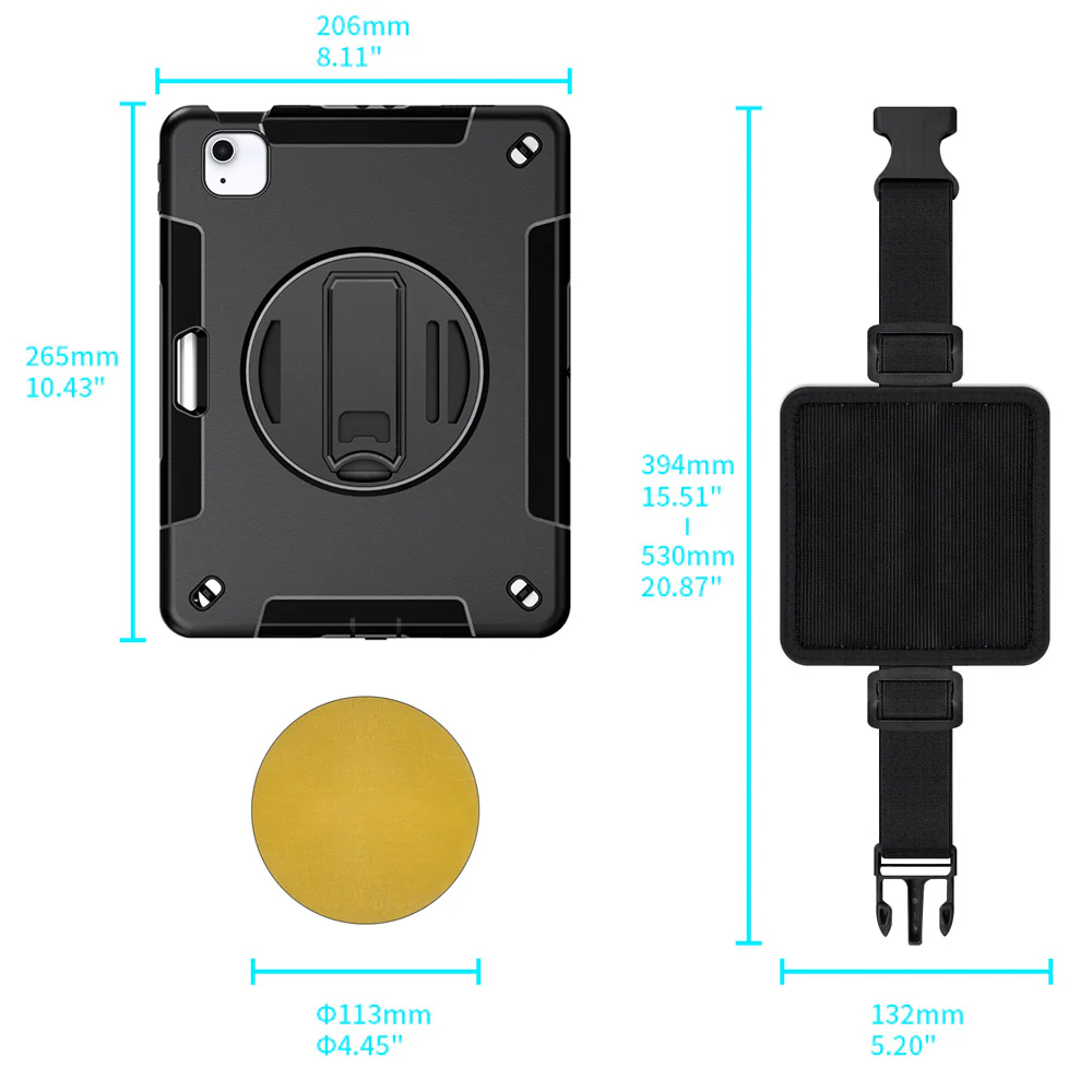 RKB-iPad-A5 | iPad Air 11 (M2) / (M3) / (M4) | Rainproof Rugged Case | Pilot Kneeboard & Clipboard with leg strap - Image 7