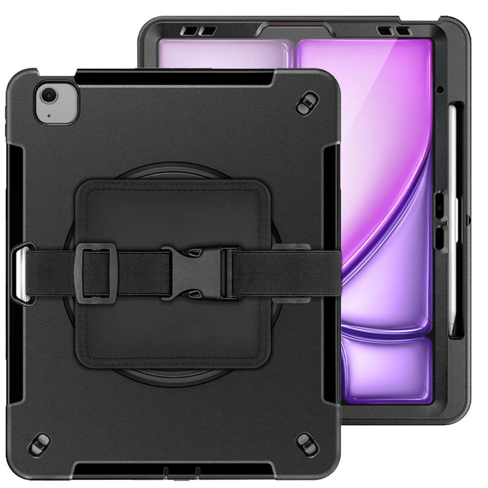 RKB-iPad-A6 | iPad Air 13 (M2) / (M3) / (M4) | Rainproof Rugged Case | Pilot Kneeboard & Clipboard with leg strap