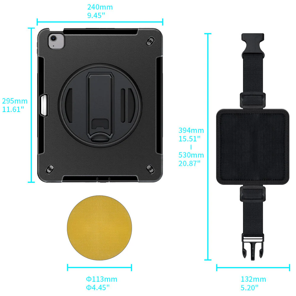 RKB-iPad-A6 | iPad Air 13 (M2) / (M3) / (M4) | Rainproof Rugged Case | Pilot Kneeboard & Clipboard with leg strap - Image 7