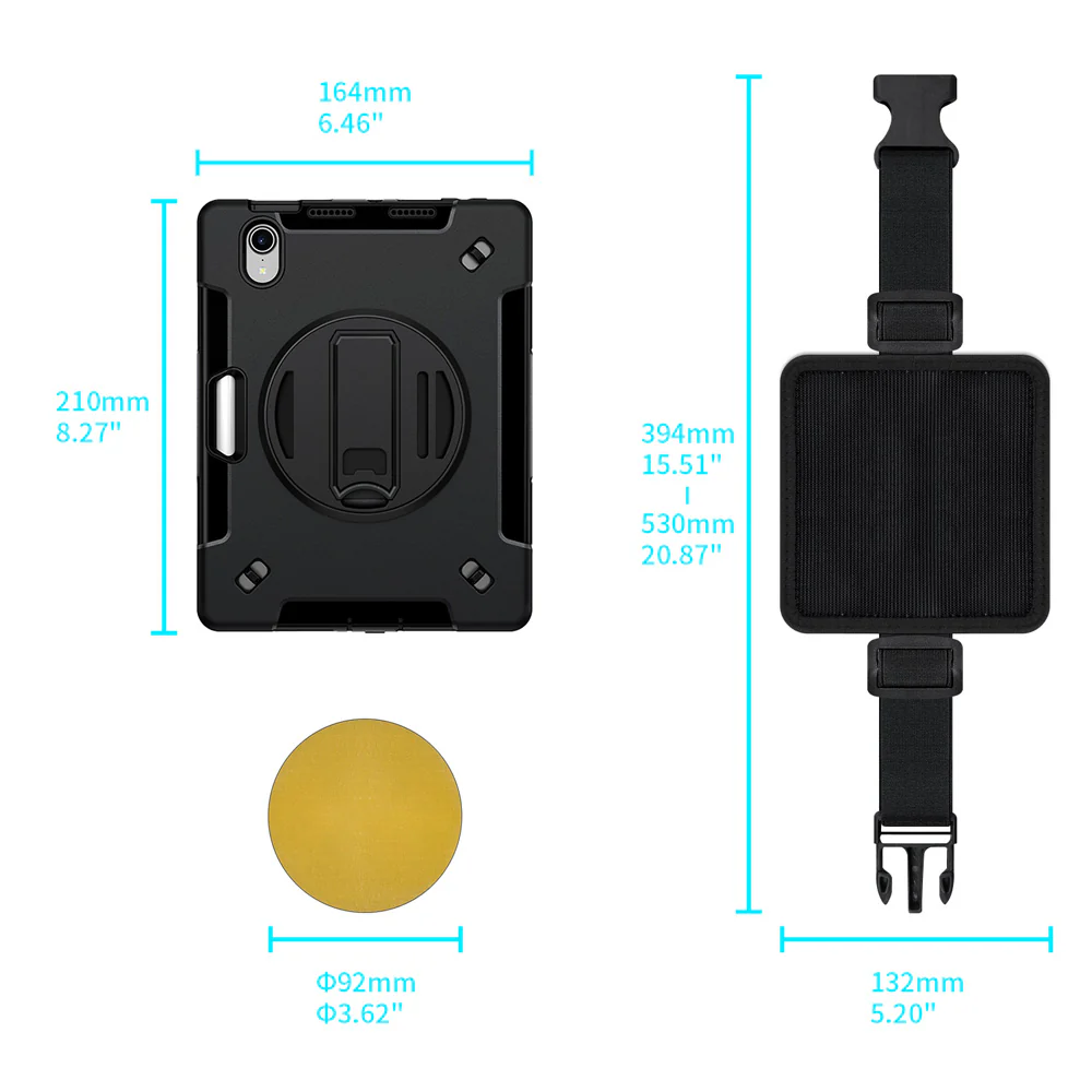 RKB-iPad-M6 | iPad mini (A17 Pro) | Rainproof Rugged Case | Pilot Kneeboard & Clipboard with leg strap - Image 7