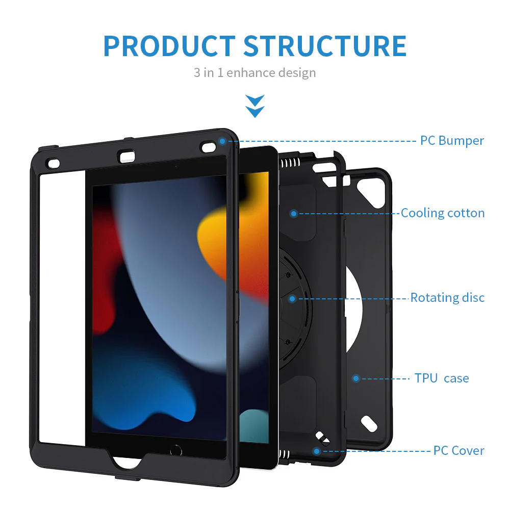 RKB-iPad-N4 | iPad Pro 10.5 2017 | Rainproof Rugged Case | Pilot Kneeboard & Clipboard with leg strap - Image 8