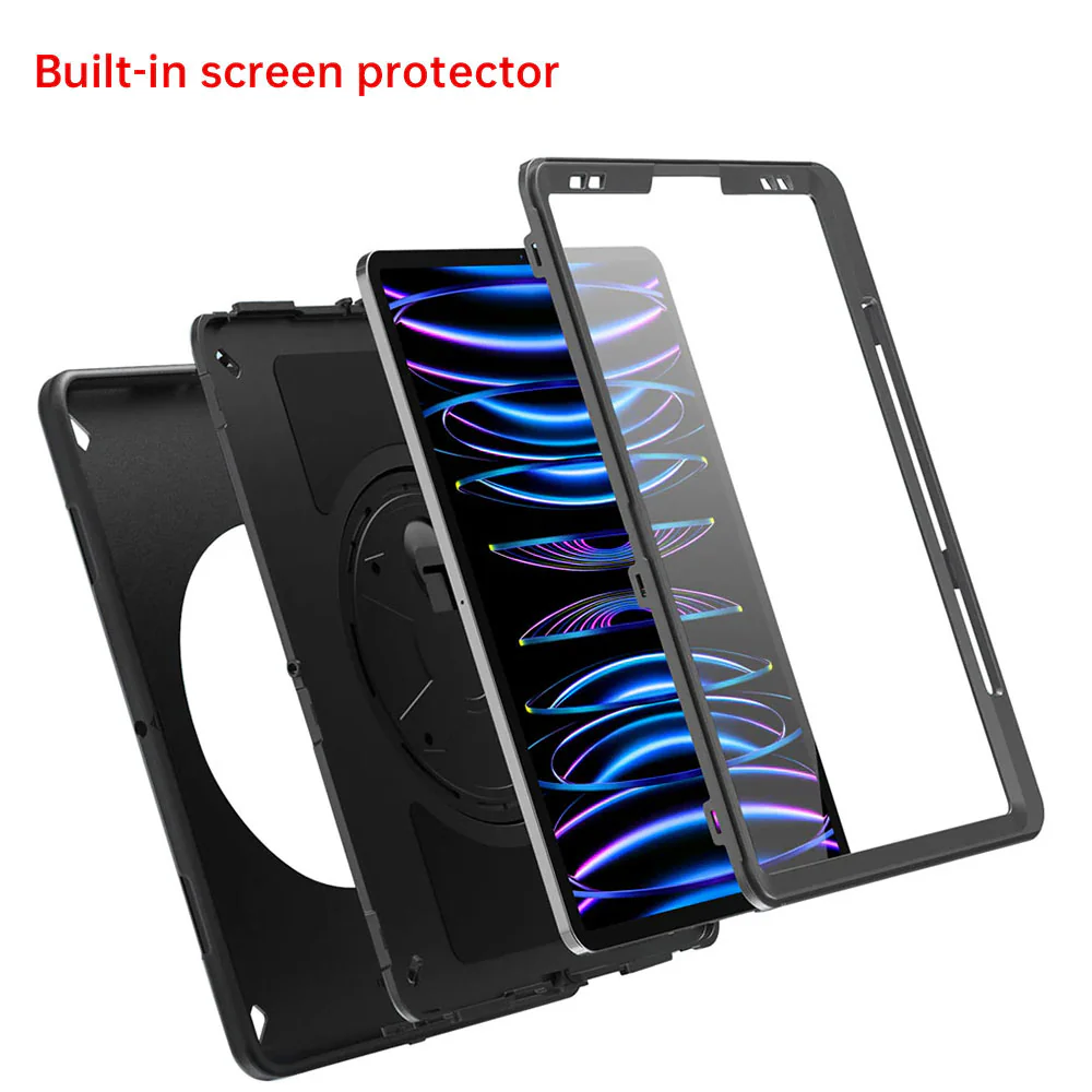 RKB-iPad-PR7 | iPad Pro 12.9 ( 3rd / 4th / 5th / 6th Gen. ) 2018 / 2020 / 2021 / 2022 | Rainproof Rugged Case | Pilot Kneeboard & Clipboard with leg strap - Image 8