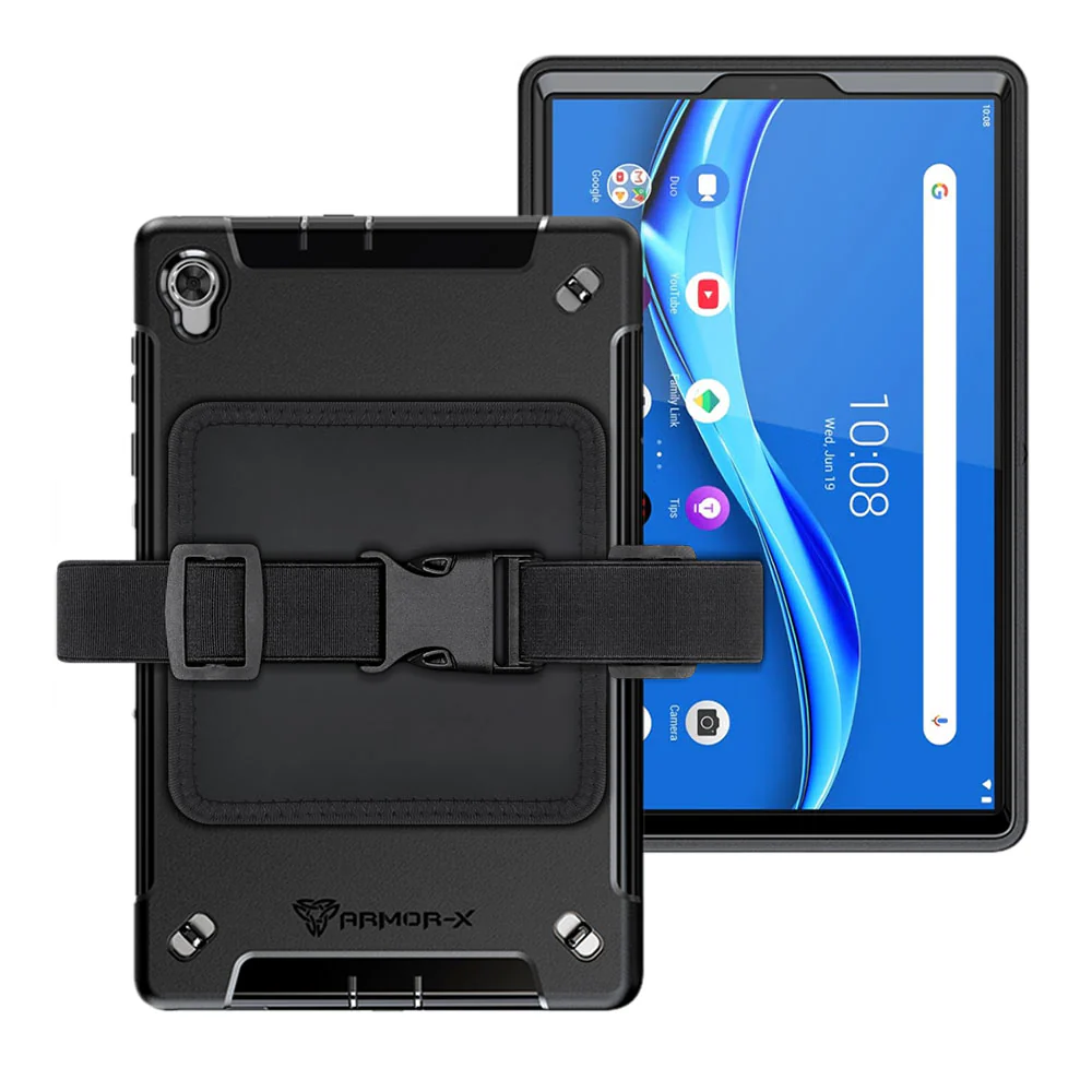 RKB-LN-K10 | Lenovo Tab M10 Plus TB-X606 | Rainproof Rugged Case | Pilot Kneeboard & Clipboard with leg strap