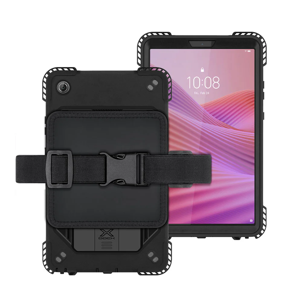 RKB-LN-K9 | Lenovo Tab One TB305 | Rainproof Rugged Case | Pilot Kneeboard & Clipboard with leg strap