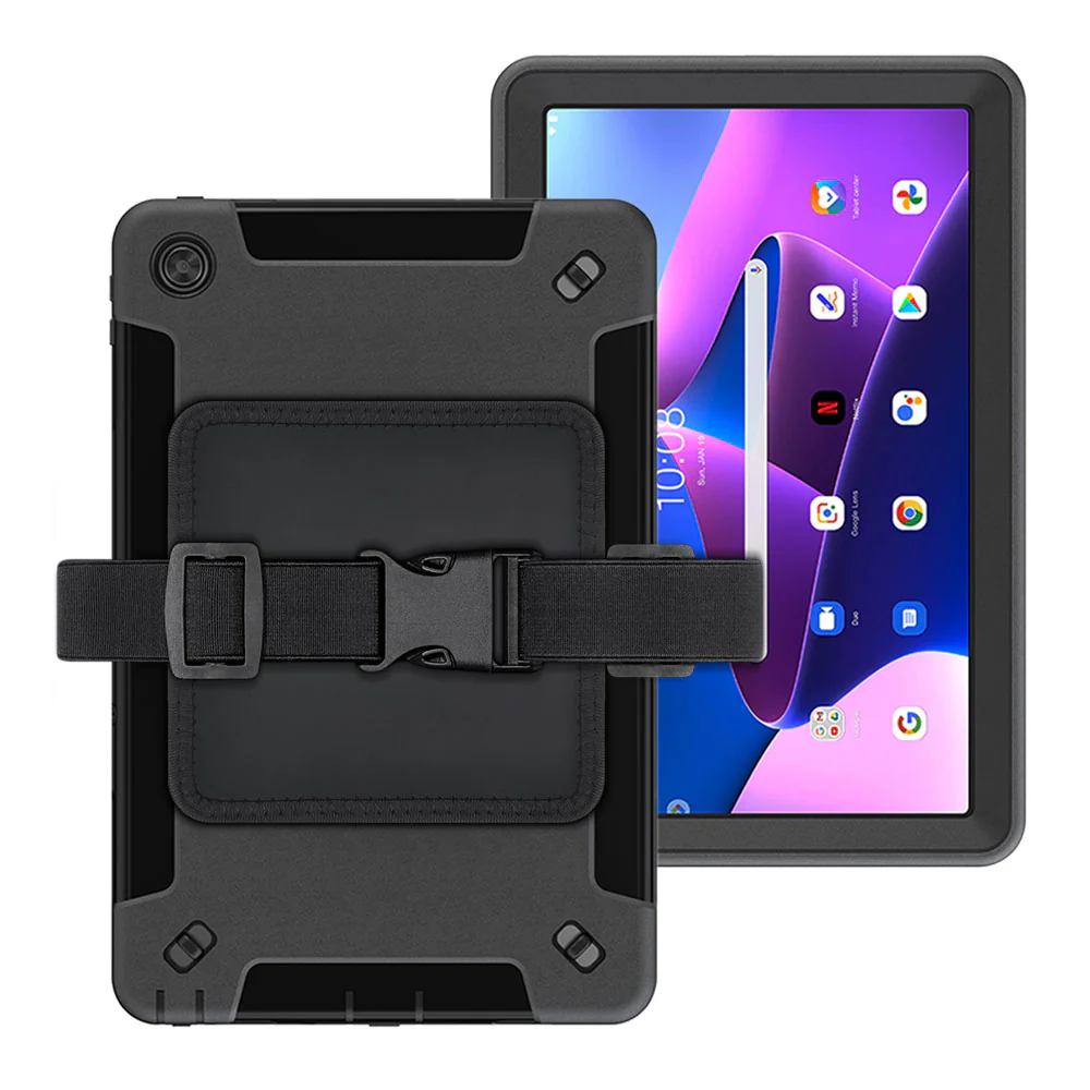 RKB-LN-M10P3 | Lenovo Tab M10 Plus ( Gen3 ) TB125 / TB128 | Rainproof Rugged Case | Pilot Kneeboard & Clipboard with leg strap