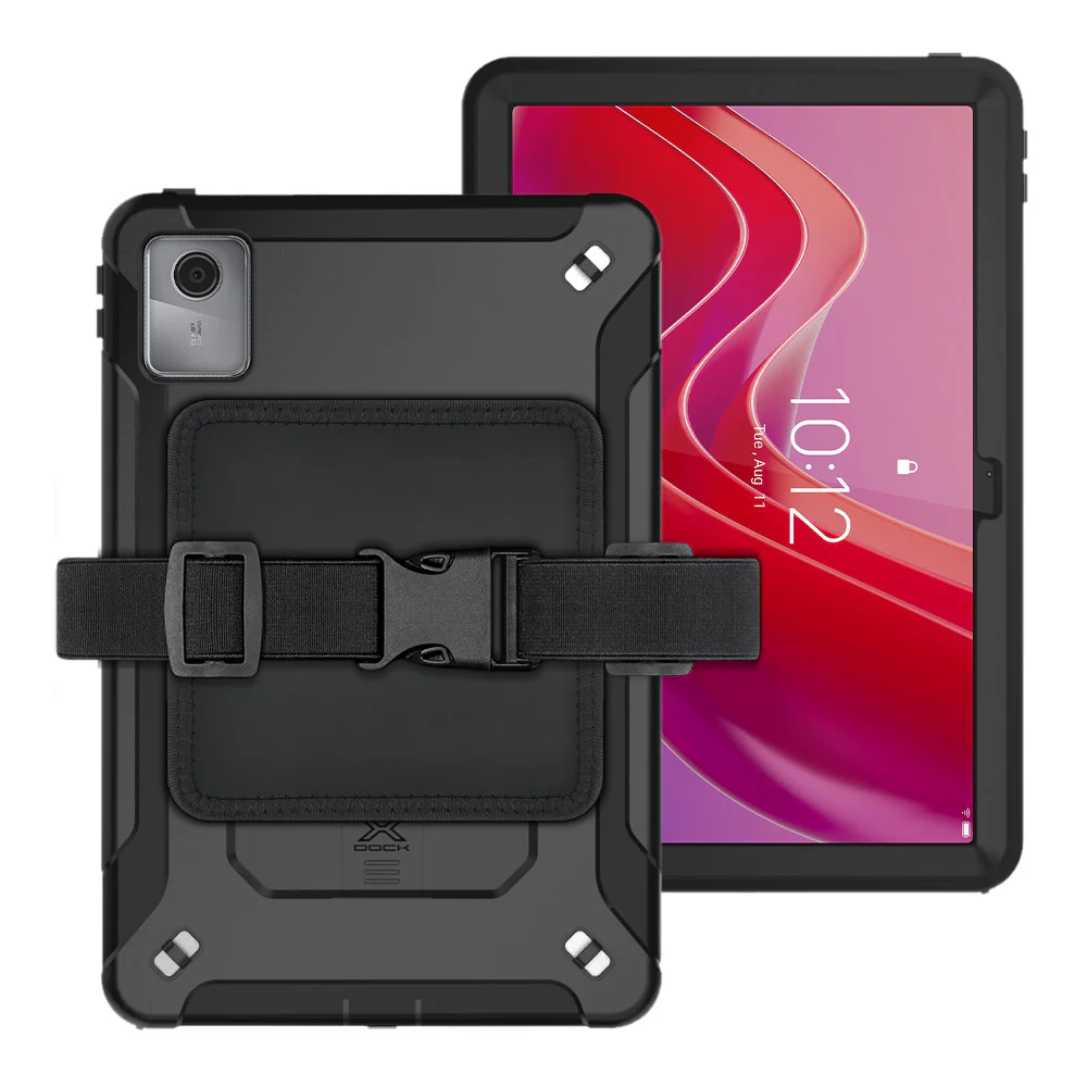 RKB-LN-M11 | Lenovo Tab M11 / K11 TB330 | Rainproof Rugged Case | Pilot Kneeboard & Clipboard with leg strap