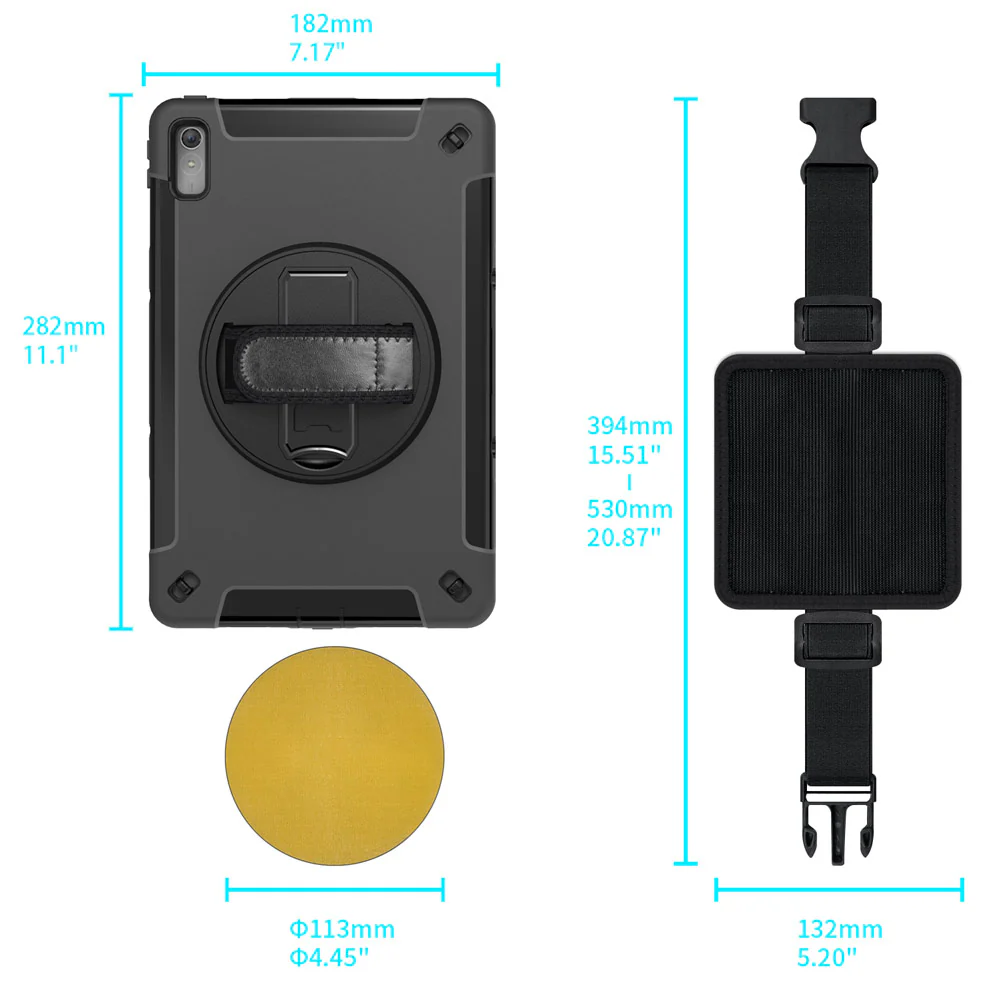 RKB-LN-P11G2 | Lenovo Tab P11 Gen 2 TB350 | Rainproof Rugged Case | Pilot Kneeboard & Clipboard with leg strap - Image 5