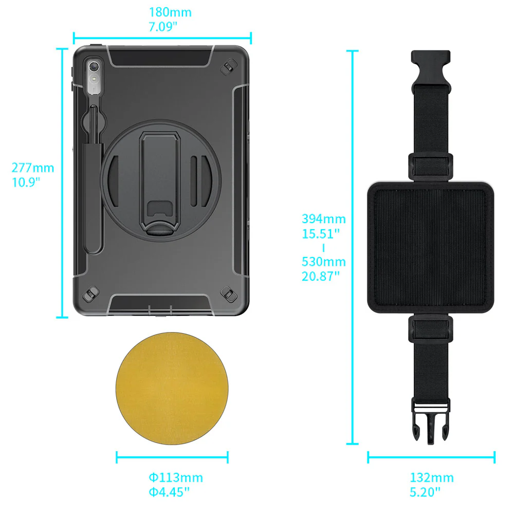 RKB-LN-P11PR2 | Lenovo Tab P11 Pro Gen 2 TB132FU | Rainproof Rugged Case | Pilot Kneeboard & Clipboard with leg strap - Image 5