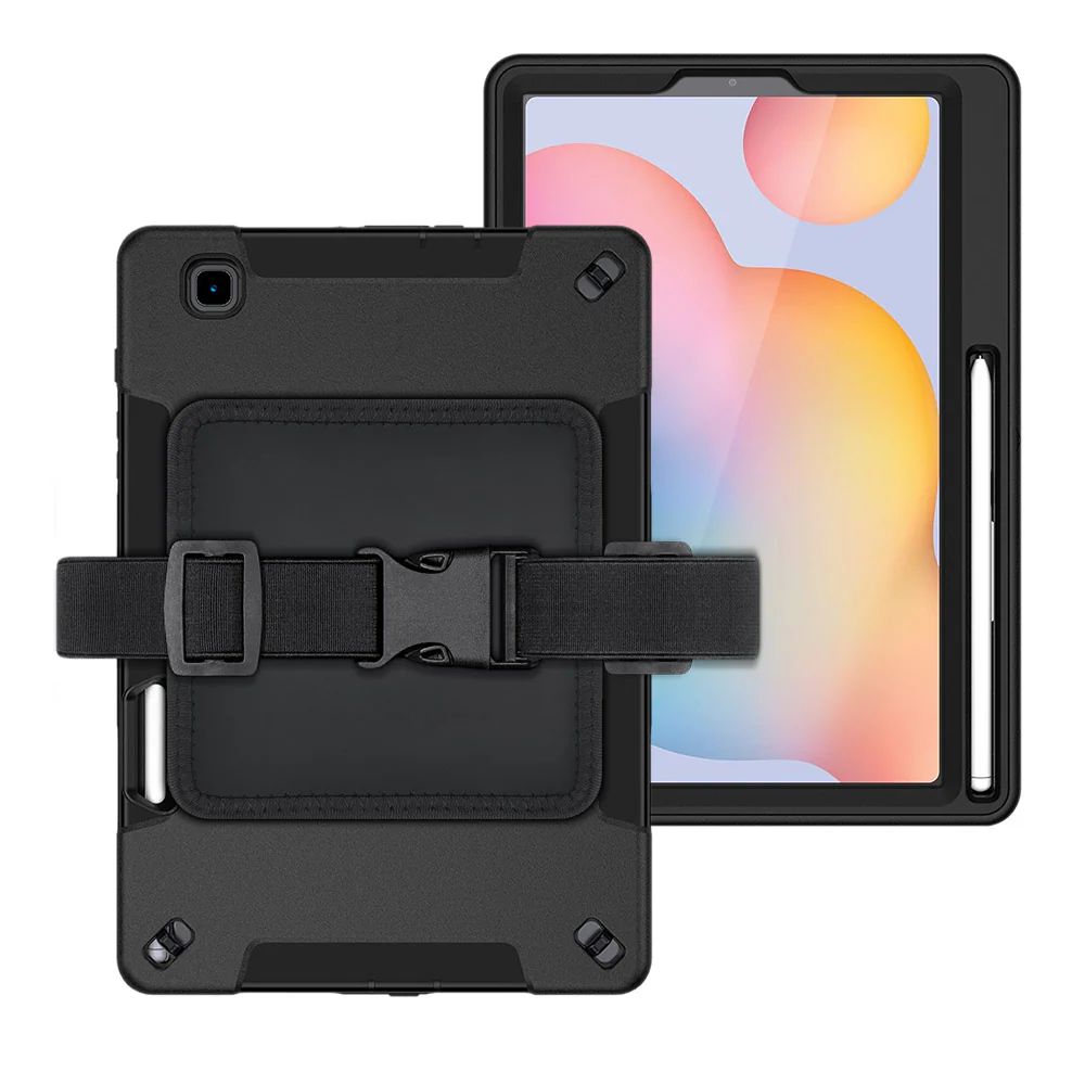RKB-SS-P610 | Samsung Galaxy Tab S6 Lite SM-P620 P625 (2024) / SM-P613 P619 (2022) / SM-P610 P615 (2020) | Rainproof Rugged Case | Pilot Kneeboard & Clipboard with leg strap
