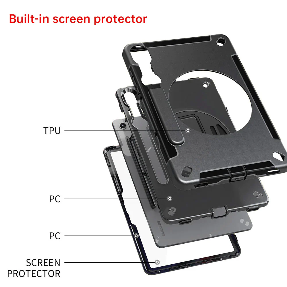 RKB-SS-X510 | Samsung Galaxy Tab S10 FE SM-X520 X526 X528 / S10 Lite SM-X400 X406 | Rainproof Rugged Case | Pilot Kneeboard & Clipboard with leg strap - Image 9