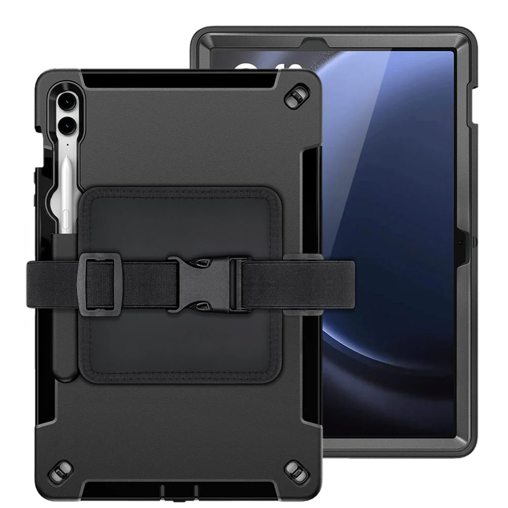 RKB-SS-X610 | Samsung Galaxy Tab S9 FE+ S9 FE Plus SM-X610 X616 X618 | Rainproof Rugged Case | Pilot Kneeboard & Clipboard with leg strap
