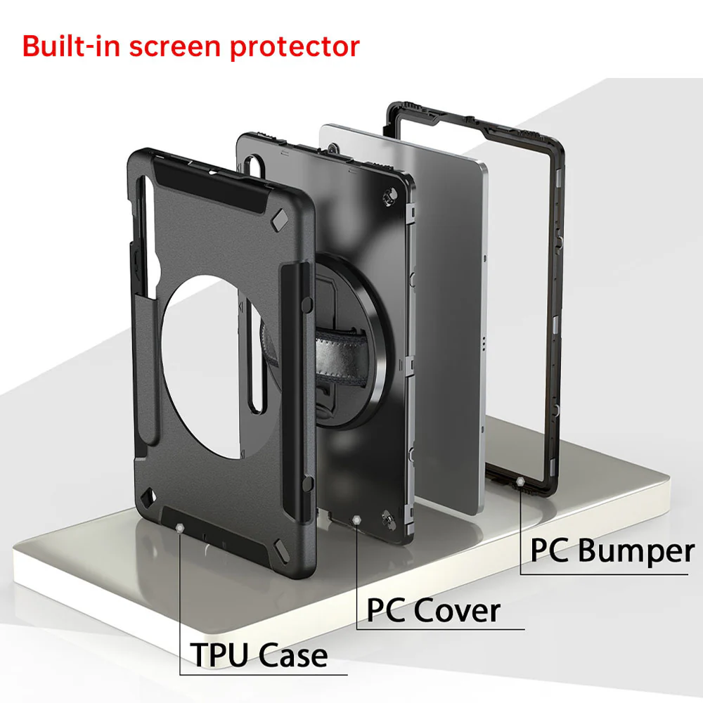 RKB-SS-X700 | Samsung Galaxy Tab S8 SM-X700 / X706 & S7 SM-T870 / T875 | Rainproof Rugged Case | Pilot Kneeboard & Clipboard with leg strap - Image 8