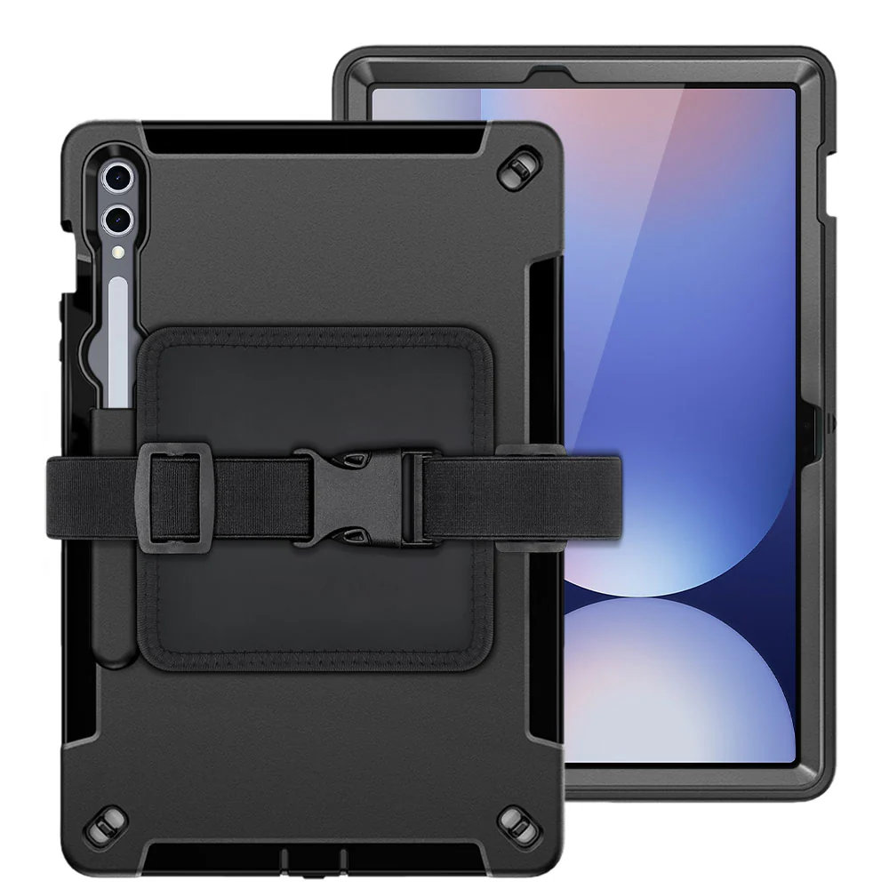 RKB-SS-X810 | Samsung Galaxy Tab S10+ S10 Plus SM-X820 / X826B | Rainproof Rugged Case | Pilot Kneeboard & Clipboard with leg strap