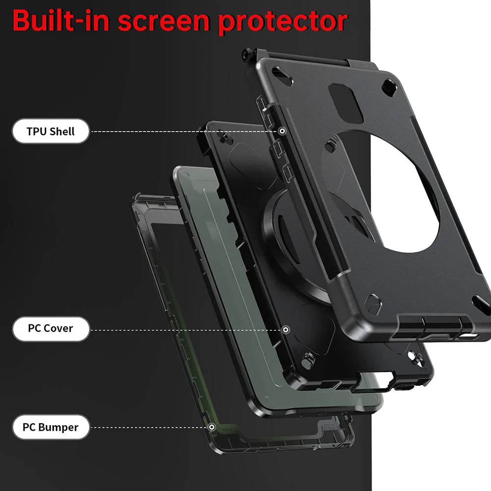 RKB2-SS-X306 | Samsung Galaxy Tab Active5 (8-inch) SM-X300 SM-X306B SM-X308U / Active3 | Rainproof Rugged Case | Pilot Kneeboard & Clipboard with leg strap - Image 8