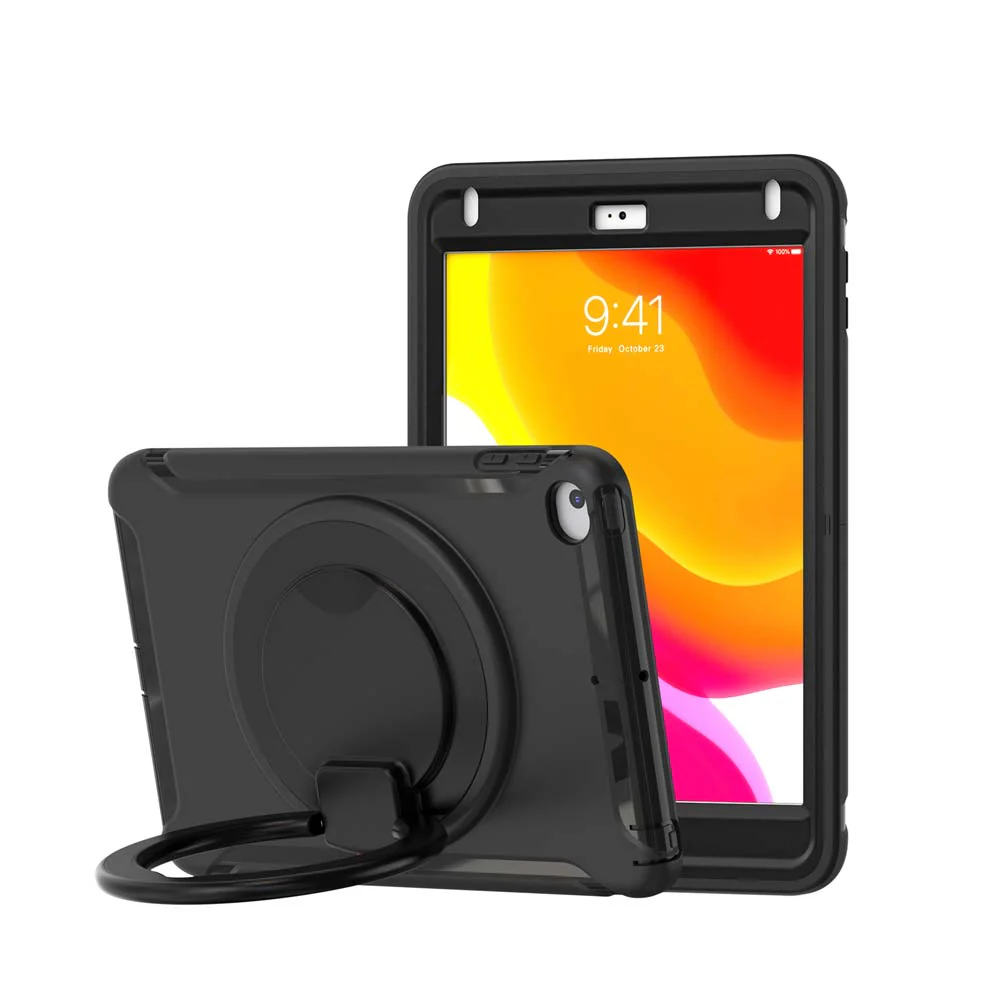 RON-iPad-M54 | iPad mini 5 / mini 4 | Rugged case with kick-stand & pencil Holder & folding grip