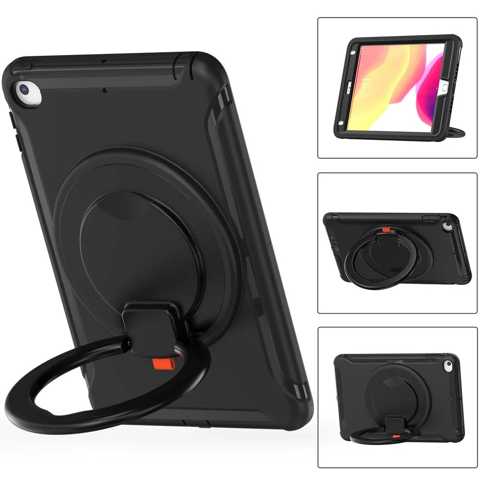 RON-iPad-M54 | iPad mini 5 / mini 4 | Rugged case with kick-stand & pencil Holder & folding grip - Image 2