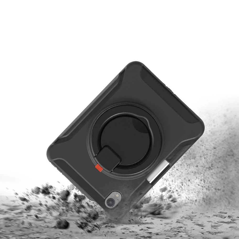 RON-iPad-M6 | iPad mini 6 | Rugged case with kick-stand & pencil Holder & folding grip - Image 4