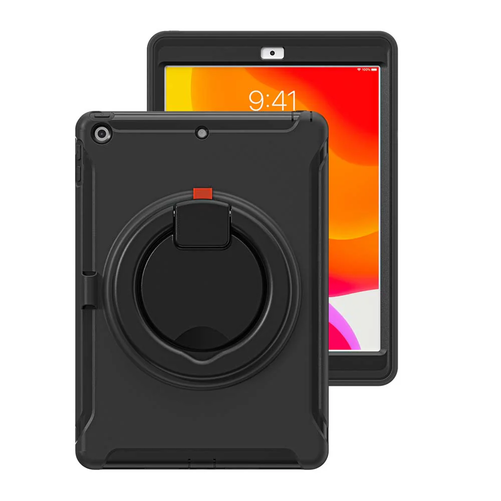 RON-iPad-N4 | iPad 10.2 (9th Gen.) 2021 | Rugged case with kick-stand & pencil Holder & folding grip - Image 7