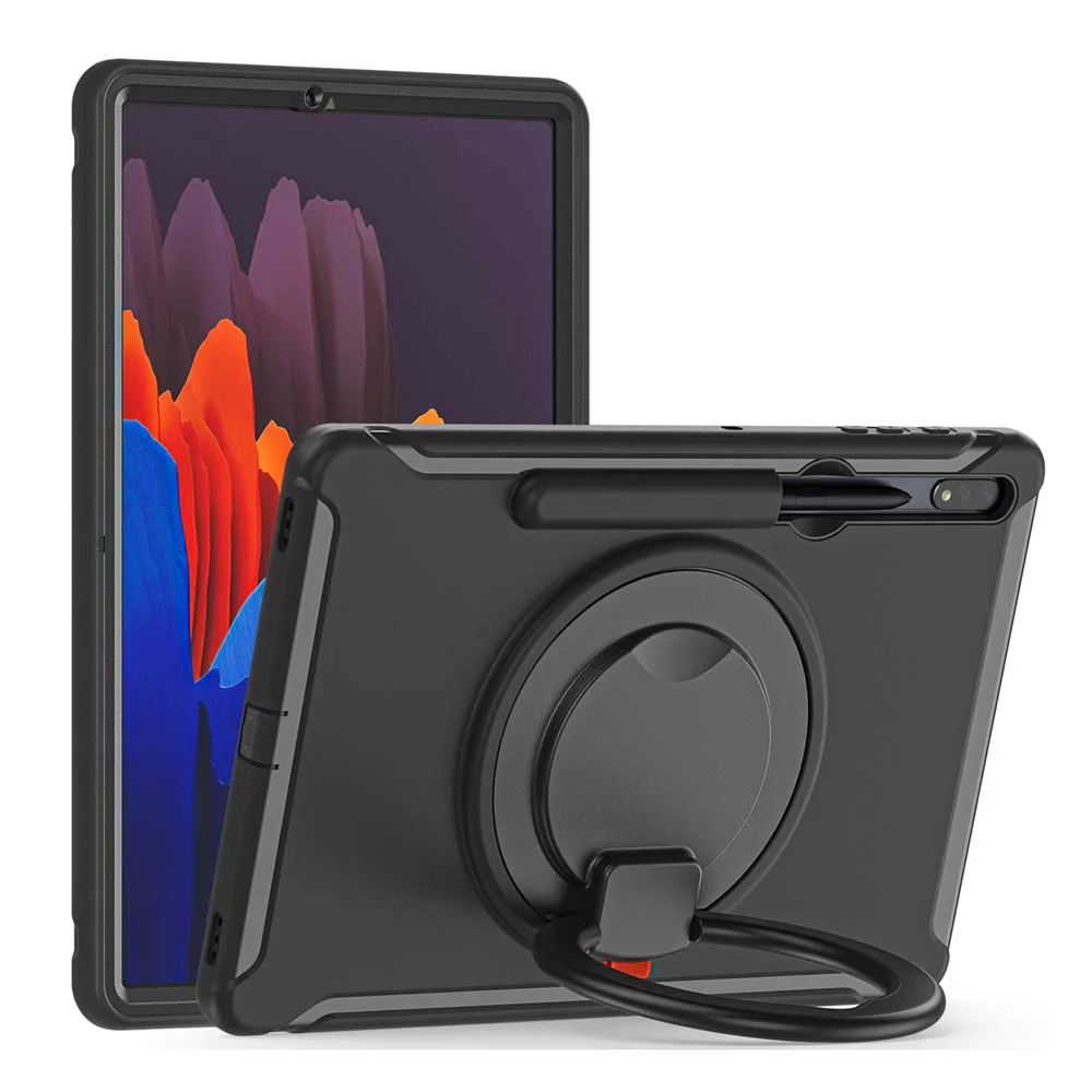 RON-SS-S7P | Samsung Galaxy Tab S8+ S8 Plus SM-X800 / SM-X806 | Rugged case with kick-stand & pencil Holder & folding grip