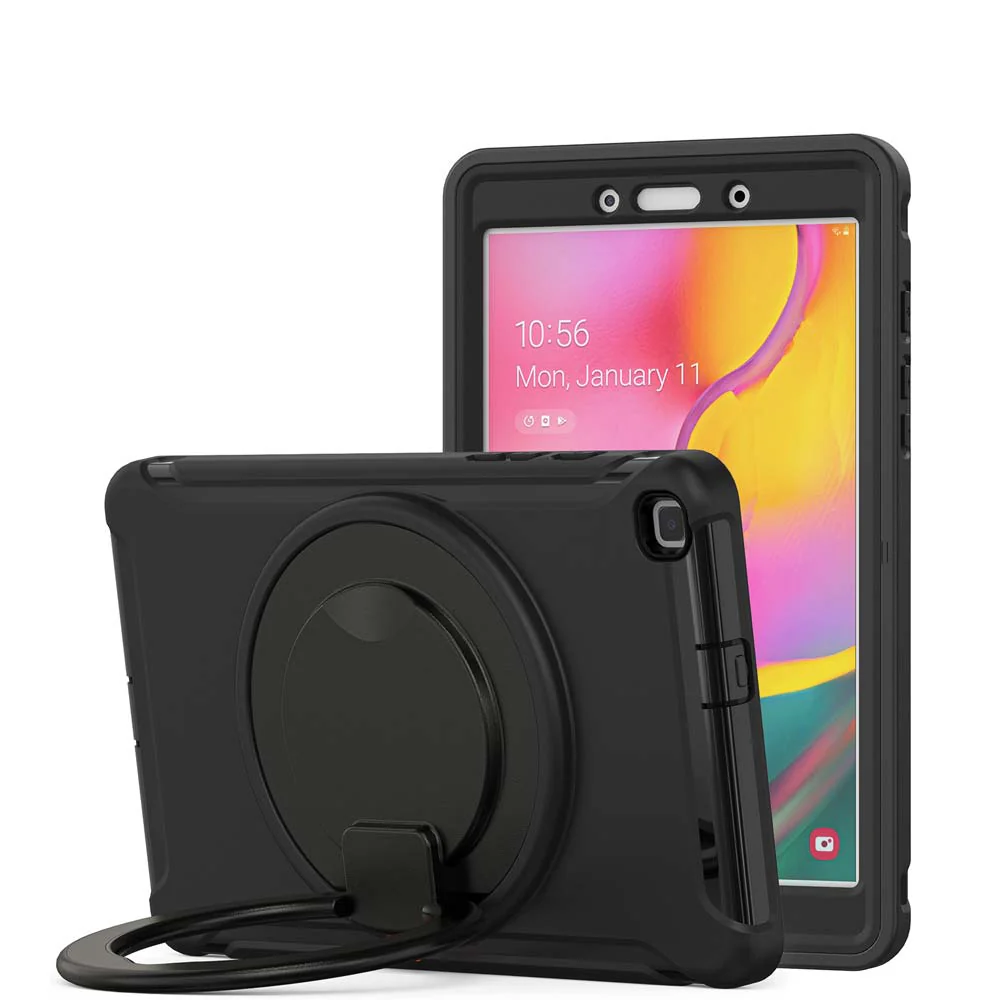 RON-SS-T290 | Samsung Galaxy Tab A 8.0 (2019) SM-T290 / T295 | Rugged case with kick-stand & pencil Holder & folding grip