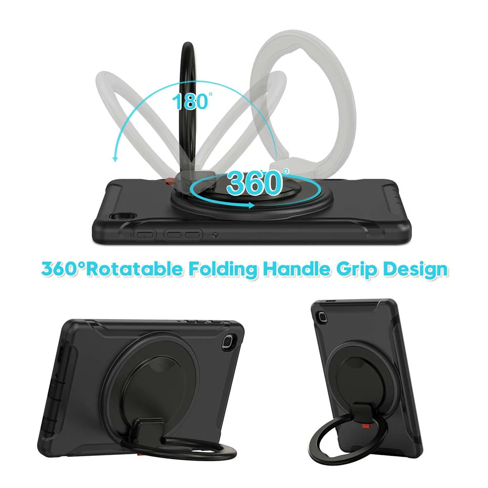 RON-SS-T290 | Samsung Galaxy Tab A 8.0 (2019) SM-T290 / T295 | Rugged case with kick-stand & pencil Holder & folding grip - Image 2